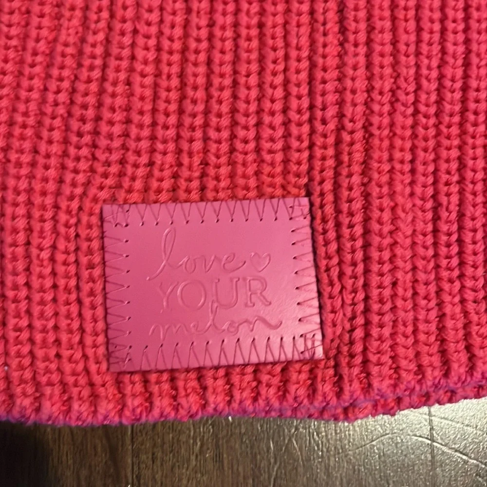 Love Your Melon Knit Slouchy Beanie Hat Adult One Size Set of 2 Pink